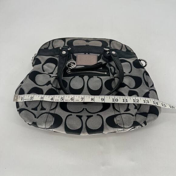 Vtg Coach Poppy Handbag Black Gray‎ Y2K Signature Logo Key Chain Charms - Picture 15 of 16